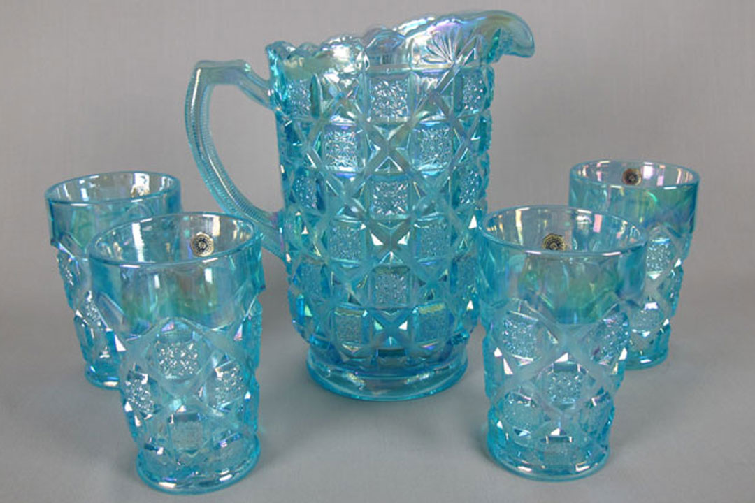 7 pcs glass water set with glass jug and tumbler and nice flower