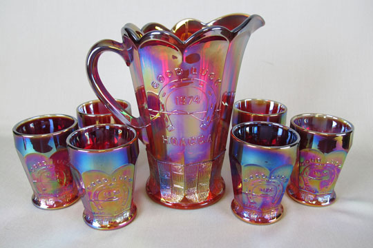 Contemporary Carnival Glass Water Sets and Pitchers